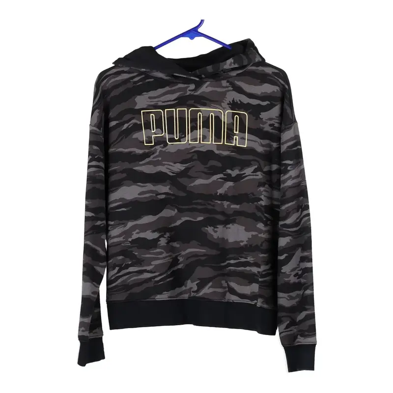 Puma Camo Hoodie - Small Grey Cotton Blend