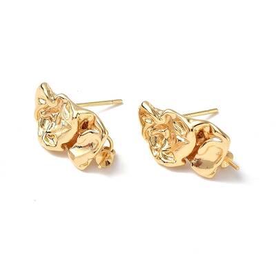Textured Brass Stud Earring Findings