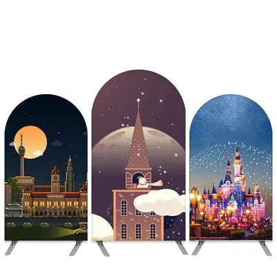 Aperturee Glitter Castle Theme Moon Night Birthday Arch Backdrop Kit | Circle Arch Backdrop | Diy Chiara Backdrop Cover | Rou...