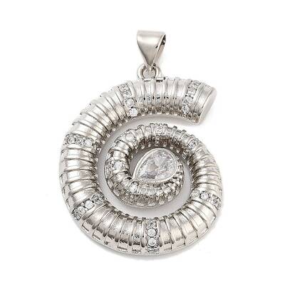 Rack Plating Brass Clear Cubic Zirconia Pendants