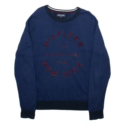TOMMY HILFIGER Mens Sweatshirt Blue 2XL