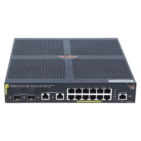 HP JL693-61001 | Aruba 2930F Series 2930F 12G PoE+ 2G/2SFP+ 12 x RJ-45 PoE+ 10/100/1000Base-T and 2 x RJ-45 10/100/1000Base-T...