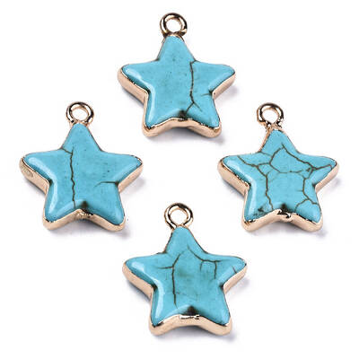 Star Synthetic Turquoise Pendants