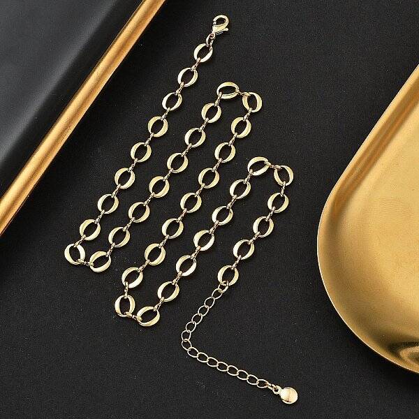 Brass Oval Link Chain Necklaces for Women