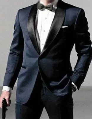 Mens Navy Blue Wedding Tuxedo - Dark Blue Tuxedo Suit