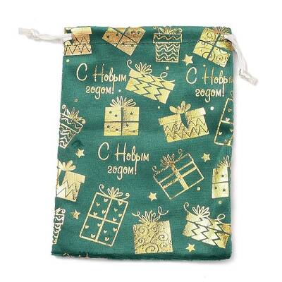 Gold Stamping Christmas Velvet Storage Bags