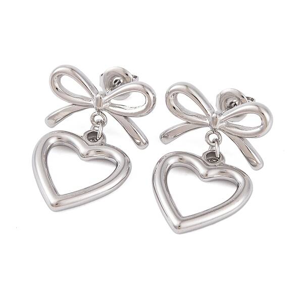 Non-Tarnish Bowknot 304 Stainless Steel Stud Earrings