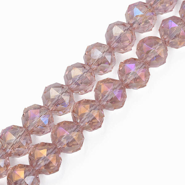 Electroplate Transparent Glass Beads Strands
