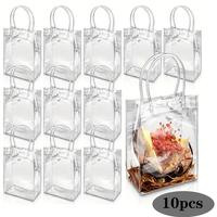 Transparent Gift Bag with Handle, 10pcs Reusable Souvenir Gift Bag, Gift Wrapping Supplies for Wedding Birthday Party & Child...