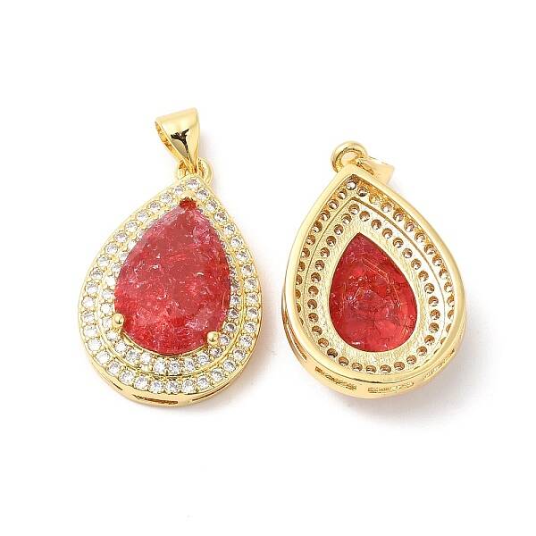 Real 16K Gold Plated Brass Micro Pave Cubic Zirconia Pendants