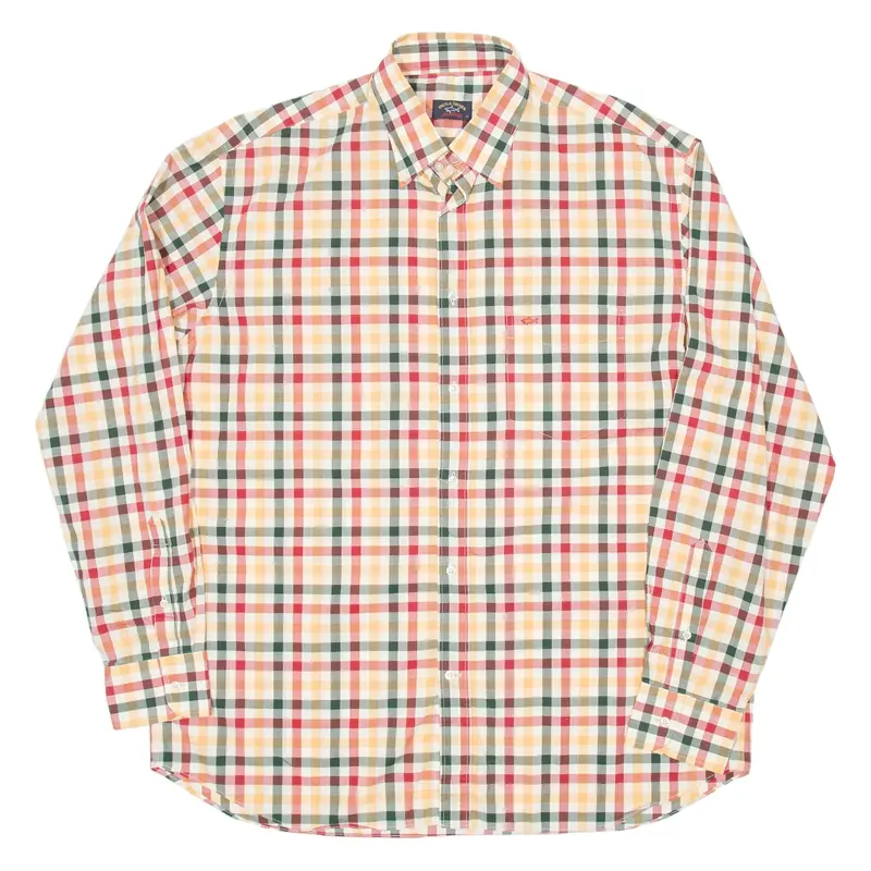 PAUL & SHARK Mens Shirt Yellow Check Long Sleeve XL