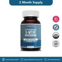 L-Methylfolate 7.5mg + Methyl B12 | Active 5-MTHF Form, Supports Mood, Methylation, and Cognition – 60 Capsules