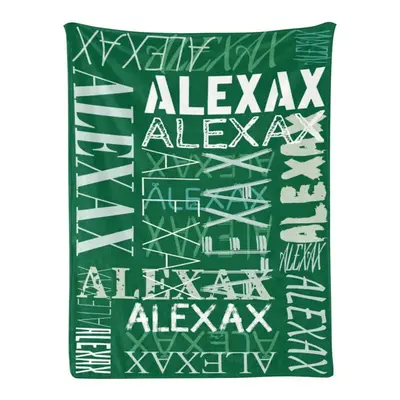 Custom Dark Green Name Soft Blanket Family Souvenir - Aperturee