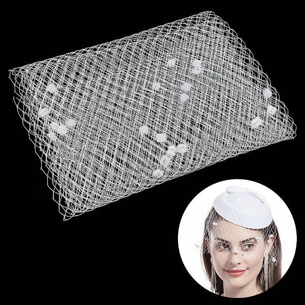 Polyester Birdcage Bridal Veil Netting with Chenille Dot