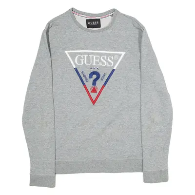GUESS Womens Sweatshirt Grey 90s USA M
