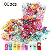 Random Color Sewing Clip with Storage Box, 100pcs Multipurpose Colorful Sewing Clip, Sewing Machine Accessories for Home & Of...