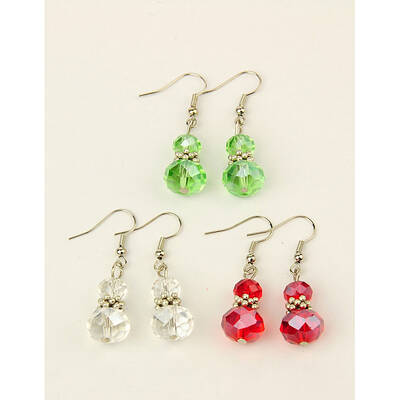 Stylish Faceted Glass Calabash Dangle Earrings