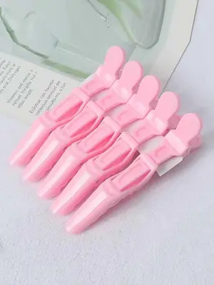 Simple Plain Plastic Non-slip Hair Clips, 5pcs/set Durable Material Casual Daily Hair Styling Tool, Styling Holder, Hair Salo...