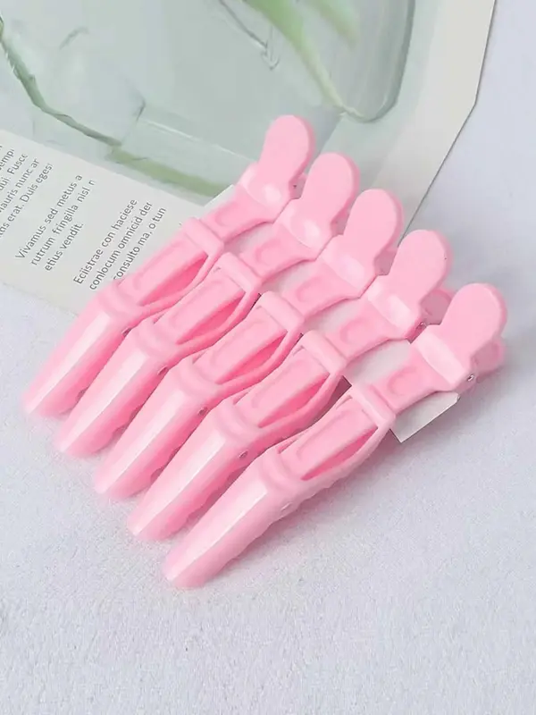 Simple Plain Plastic Non-slip Hair Clips, 5pcs/set Durable Material Casual Daily Hair Styling Tool, Styling Holder, Hair Salo...