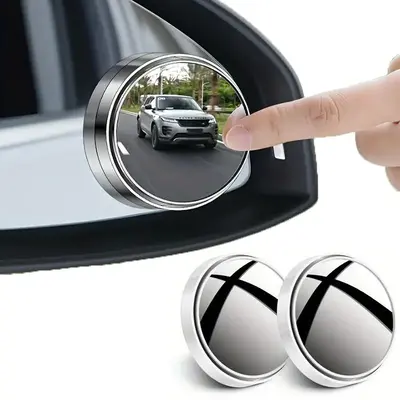 Car Rearview Mirror, 2 Counts 360 Degree Adjustable Blind Spot Mirror, Wide Angle Mirror, Car Exterior Accessories for Car Sa...