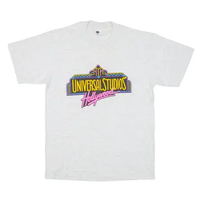 UNIVERSAL STUDIOS Hollywood Mens T-Shirt Grey USA Crew Neck M
