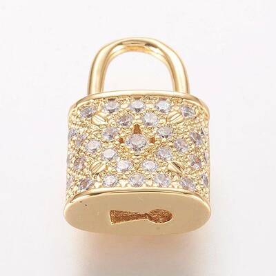 Brass Micro Pave Cubic Zirconia Pendants
