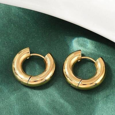 202 Stainless Steel Polishing Hoop Earrings