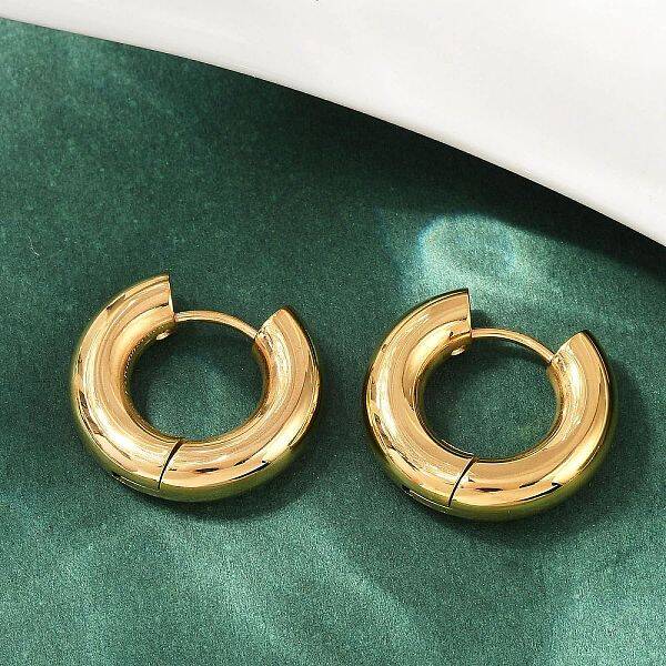 202 Stainless Steel Polishing Hoop Earrings