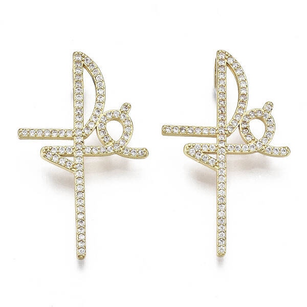 Brass Micro Pave Clear Cubic Zirconia Pendants