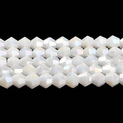 Opaque Solid Color Electroplate Glass Beads Strands
