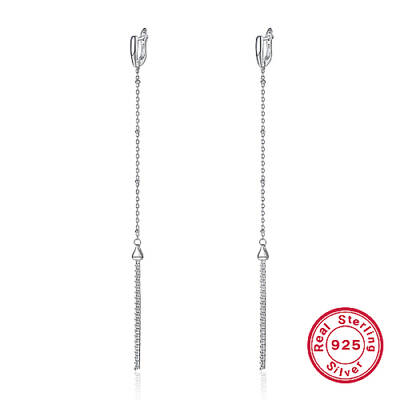 Anti-Tarnish Rhodium Plated 925 Sterling Silver Hoop Earrings
