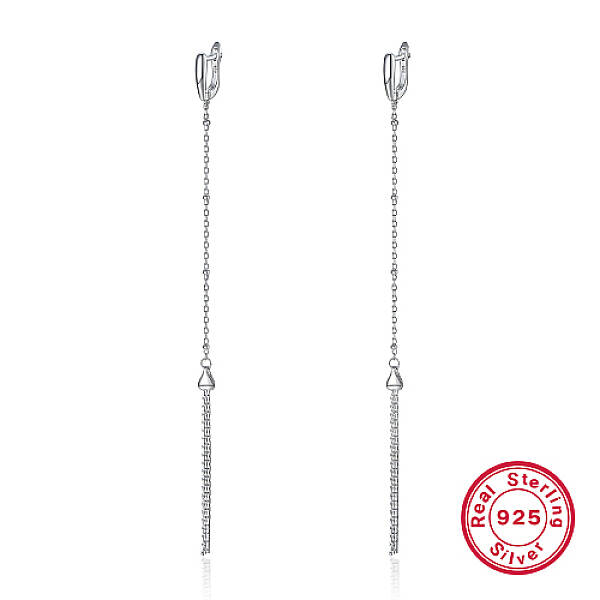 Anti-Tarnish Rhodium Plated 925 Sterling Silver Hoop Earrings