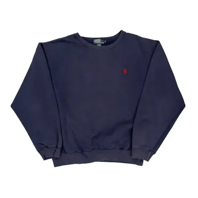 Polo By Ralph Lauren Sweatshirt - Large Blue Cotton Blend