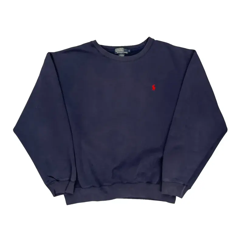 Polo By Ralph Lauren Sweatshirt - Large Blue Cotton Blend
