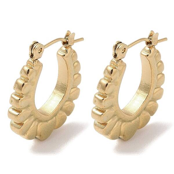 Heart 201 Stainless Steel Half Hoop Earrings for Women