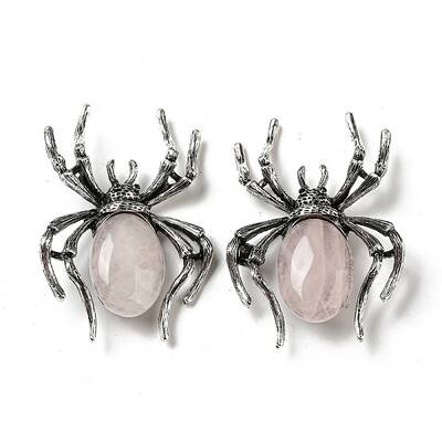 Dual-use Items Alloy Pave Jet Rhinestone Spider Brooch