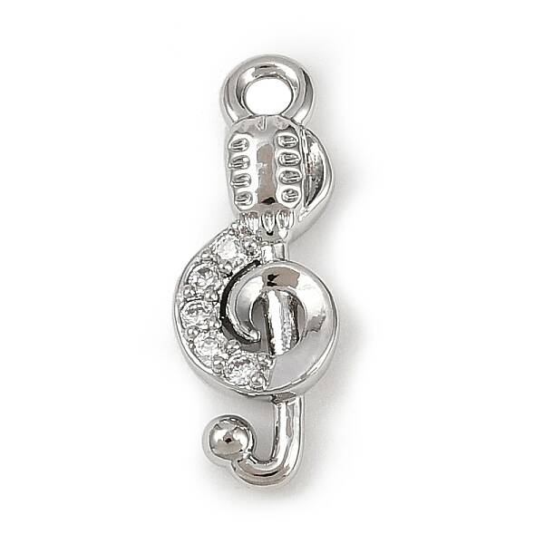 Brass Micro Pave Clear Cubic Zirconia Pendants