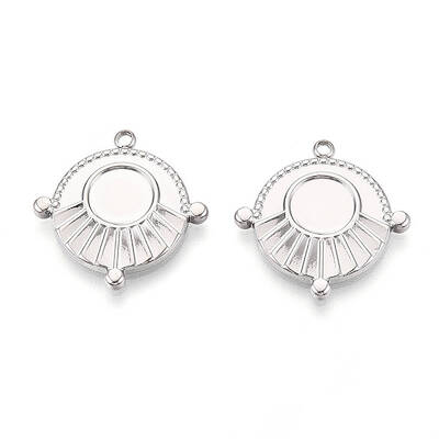 304 Stainless Steel Pendant Cabochon Settings