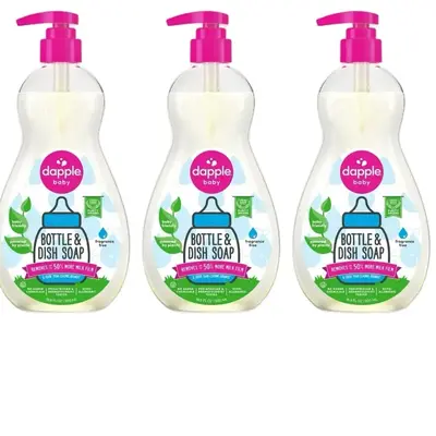 Dapple Baby Bottle & Dish Soap - 50ml, Fragrance Scented, Rinse 15-50% More Milk, Ideal for Dish Cleaning