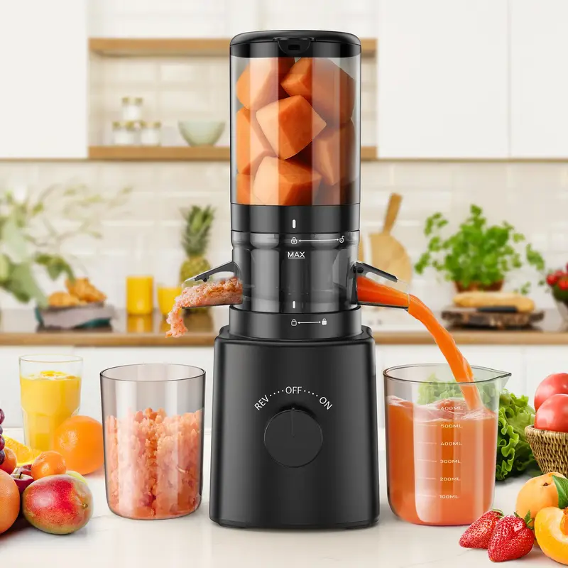 Juicer Machines,cold press Juicer with 4.3'Large Feed Chute Fit Whole Vegetable and Fruit, Masticating Juicer,Easy To Clean