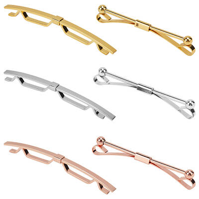 6Pcs 6 Styles Brass Tie Clips for Men