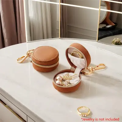 Portable Jewelry Storage Box, 1/8 Counts Mini Round Dustproof Jewelry Organizer, Jewelry Display Box for Women Girls, Necklac...