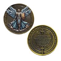 Angel Michael Medal, 1 Count Double Sided Embossed Coin, Commemorative Coin, Home Decor Ornament &  Gift for Friend