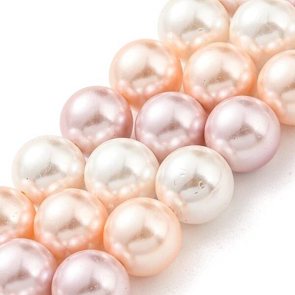 Electroplated Shell Pearl Beads Strands