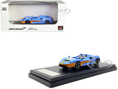 McLaren Elva Convertible Light Blue with Orange Accents \
