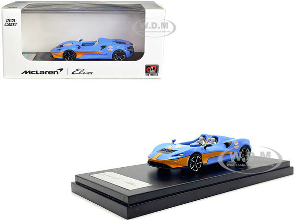 McLaren Elva Convertible Light Blue with Orange Accents \