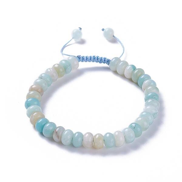 Adjustable Natural Flower Amazonite Braided Bead Bracelets