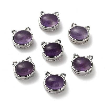 Brass Pave Natural Amethyst Multi-Strand Links