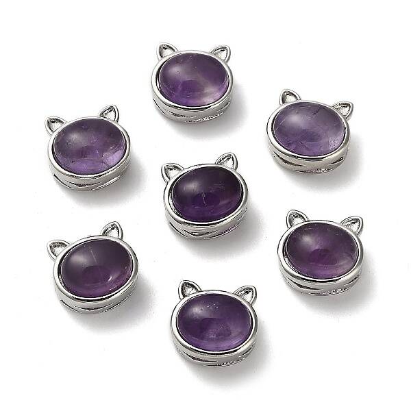Brass Pave Natural Amethyst Multi-Strand Links