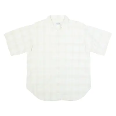 BARBADOS Mens Shirt Cream 90s Check M